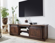 TV Element Lowboard 160cm Massivholz Kolonialstil Mango & Eisen NEU OP!!!