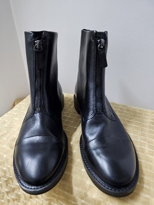 Ecco Sartorelle 25 Women Ankle Zip Booties Leather Size US 7.5 M New Black 38