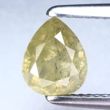 1.81 Ct Rare! 100% Natural No Treated I-1 Top Pear Fancy Greenish Yellow Diamond