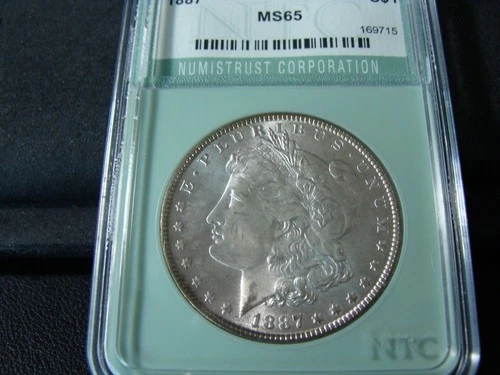1887  Morgan Silver Dollar  NtC MS 65 - Beautiful,Brilliant White ,  Nice