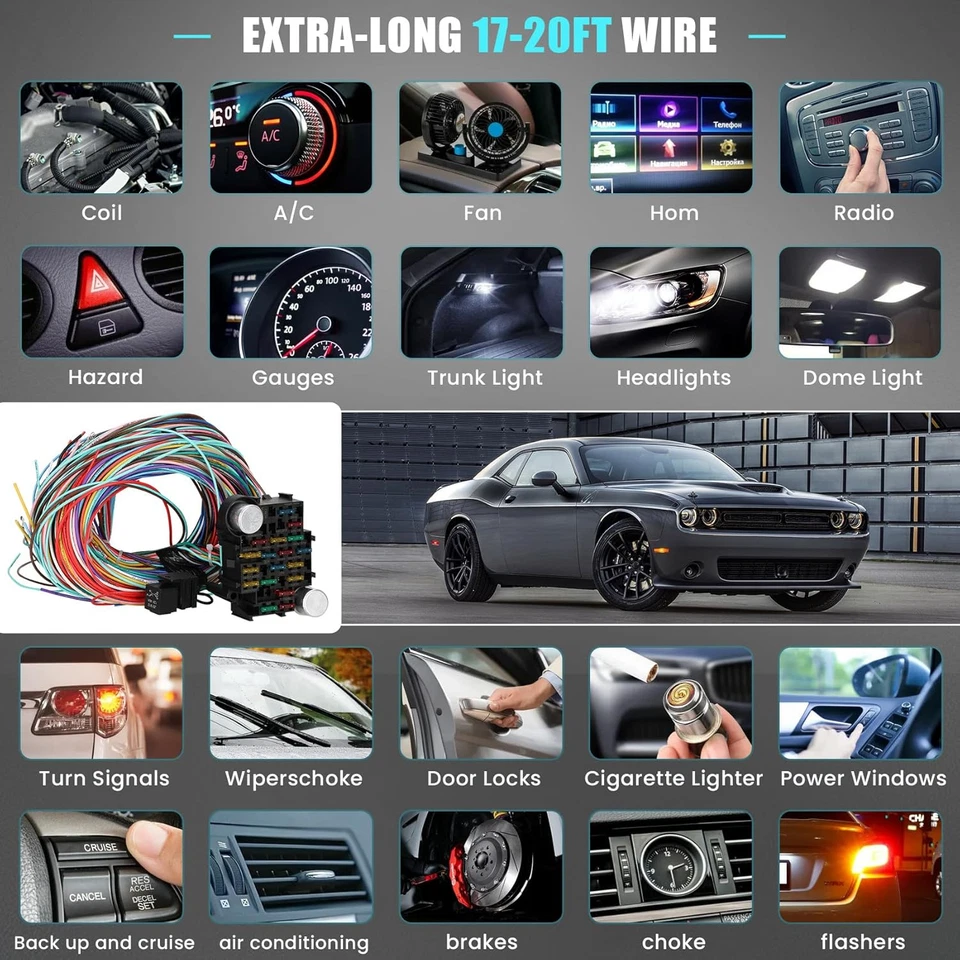 Универсальный комплект жгутов проводов 21 цепи, универсальный удлиненный провод 21 цепь Wi - Изображение 4 из 4