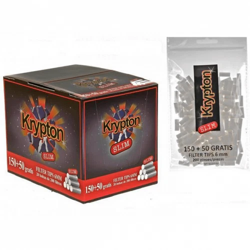 8000 Krypton Slim Filter Wrapped 6mm (40 Bags 150 + 50 Pack)
