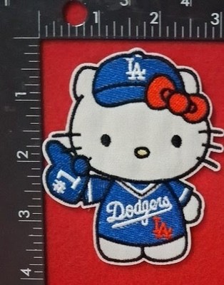 HELLO KITTY LOS ANGELES DODGERS IRON ON PATCH