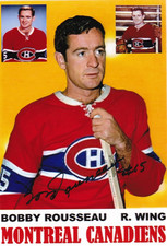 BOBBY ROUSSEAU-RIP  Authentic Autograph Montreal Canadiens NHL 4X6 Hockey Photo