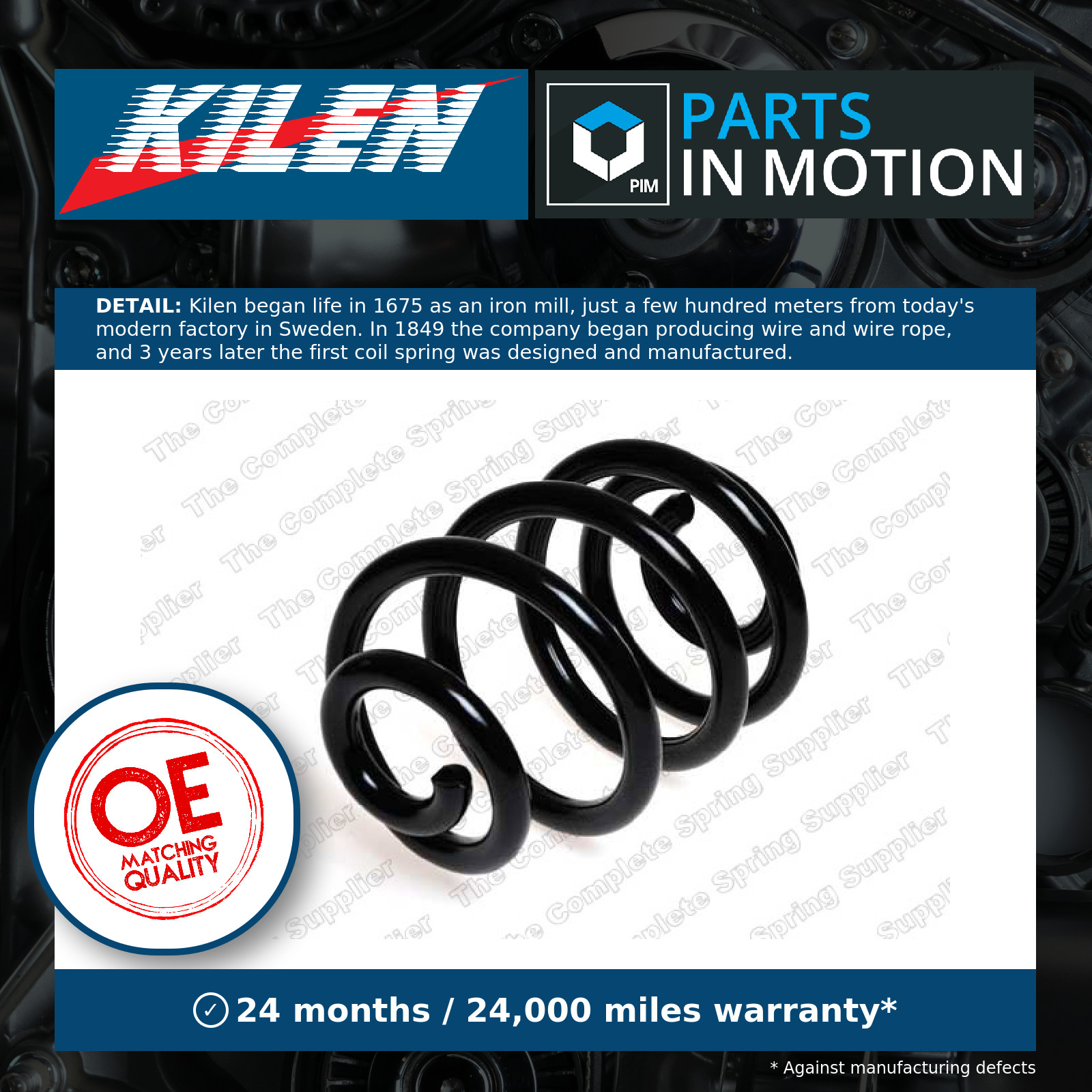 Coil Spring Rear 65006 Kilen Suspension 1065400 7378778 7M0511115K 7M0511115AL