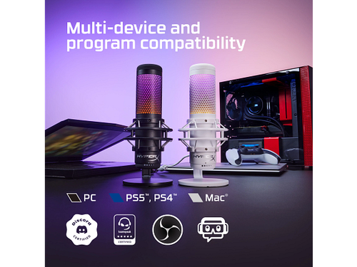 HyperX QuadCast S - USB Mikrofon - RGB Beleuchtung - Schwarz-Grau - Bild 9 von 10