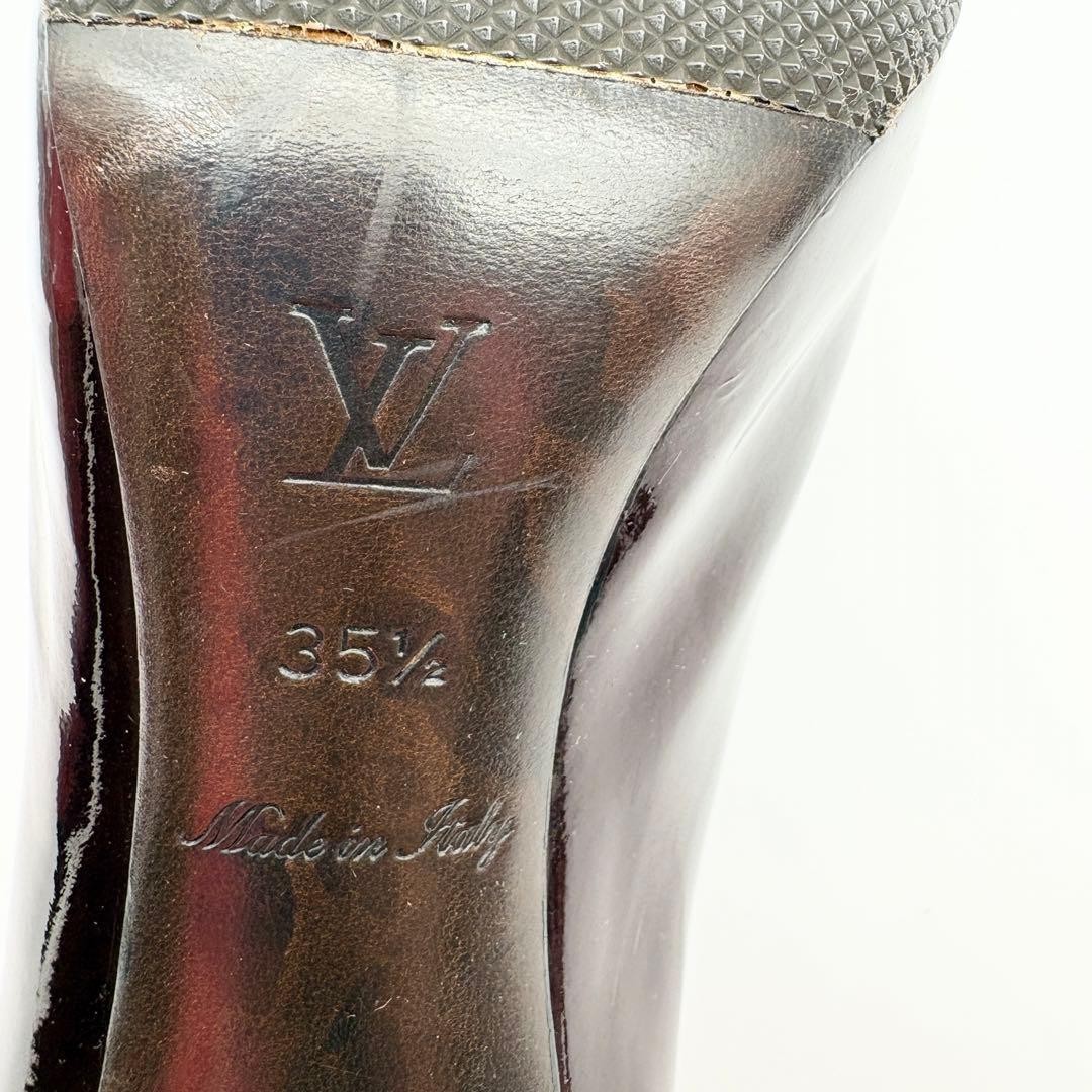LOUIS VUITTON Pumps Heel Leather Dark Brown EU 35.5 135340K Authentic thumbnail 19