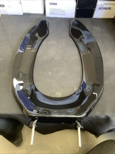 Proflo Elongated Open Front Commercial Toilet Seat. Black. PFTSCOF2000BL B1 - Picture 1 of 7