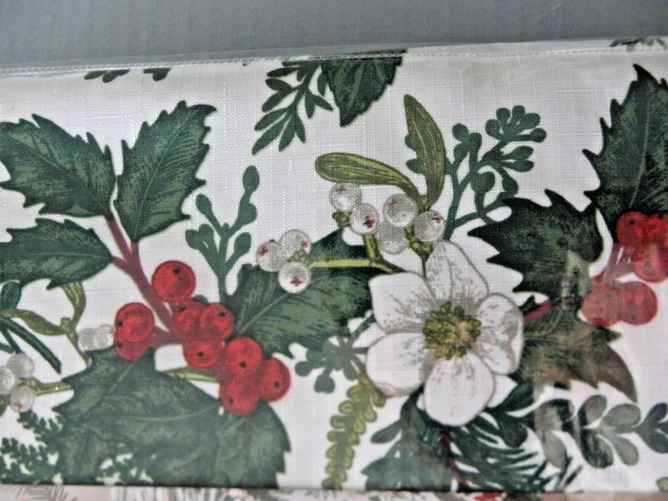 Guirnalda Festiva Colordrift Mantel Navidad 60" x 84" Fácil Cuidado Nuevo Foto 3 de 4