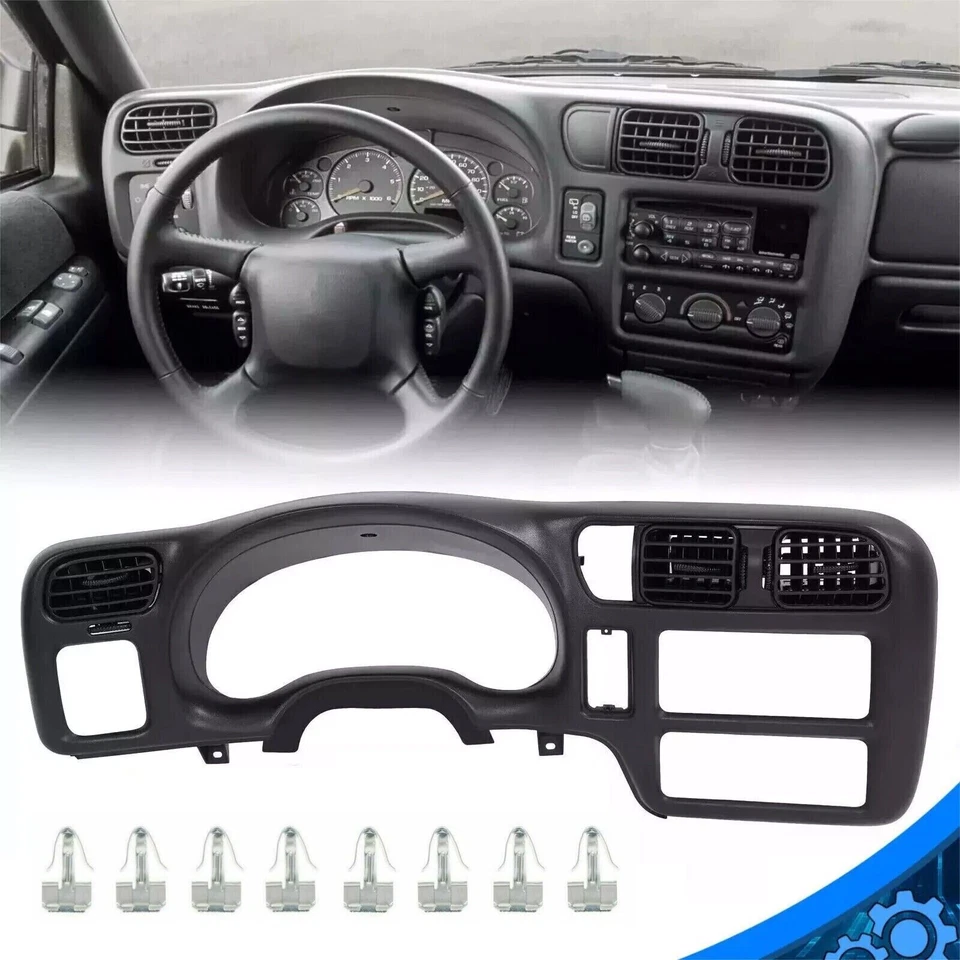 Dash Radio Cluster Bezel Cover Single Din Fit For 98-05 Chevy S10 Blazer Jimmy - Image 3 of 4