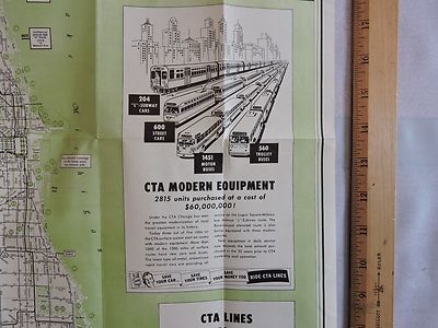 Rare 1951 CTA CHICAGO ILLINOIS Subway Bus Trolley Streetcar 21x27