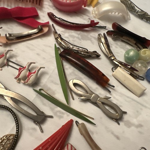 Children’s Hair Barrettes Lot Of 33 Vintage 60s Kids Accessories Jewelry Hippie - Picture 6 of 12