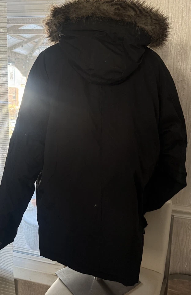 Auténtica Parka Larga Phat Farm Clymatec Piel Sintética Capucha Rellena Talla L Foto 3 de 4