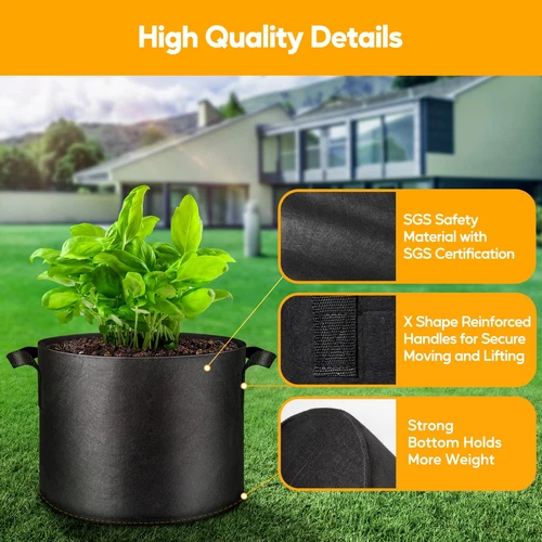 5-24Pack Garden Grow Bag/Rooty Bag Heavy Duty Non-Woven Plant Fabric Pot Contain - Picture 135 of 143
