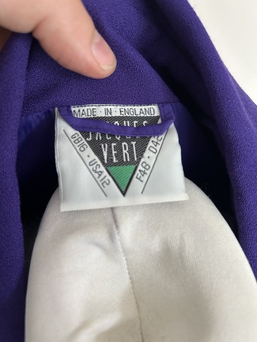 Vintage Jacques Vert Purple Two Piece Womens Suit Skirt 14 & Jacket 16 Wedding - Picture 12 of 17