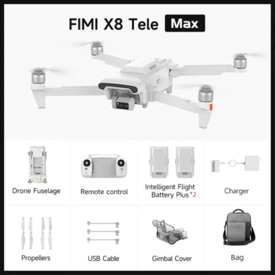 FIMI X8 Tele Max Combo Camera Drone Wide-Angle Camera 30x Hybrid Zoom Quadcopter