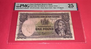 PMG New Zealands, Reserve Bank ND(1940-55) 1 Pound Banknote VF25 p159a