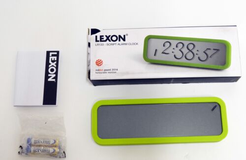 Alarm Clock Lexon Scrip Designer LCD Green New OVP No Electromagnetic Radiation - Picture 2 of 4