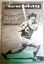 MICKEY MANTLE ONE-OF-A-KIND 1995 NEWSDAY MEMORIAL EDITION METAL PRINTING PLATE!!