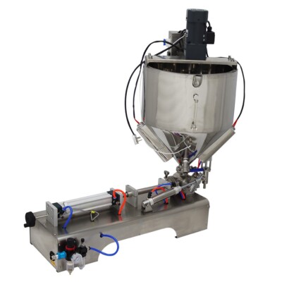 Pneumatic Paste Liquid Filling Machine with Heater Mixer 5-50ml Sauce Jam Milk