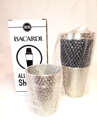 Bacardi Rum Cocktail Shaker Set All In One Shaker Stainless Steel Finish New