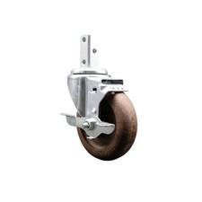 4 Inch High Temp Glass Filled Nylon 7/8 Inch Square Stem Caster with Brake SCC