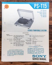 Sony PS-T15 Record Player / Turntable Service Manual Original