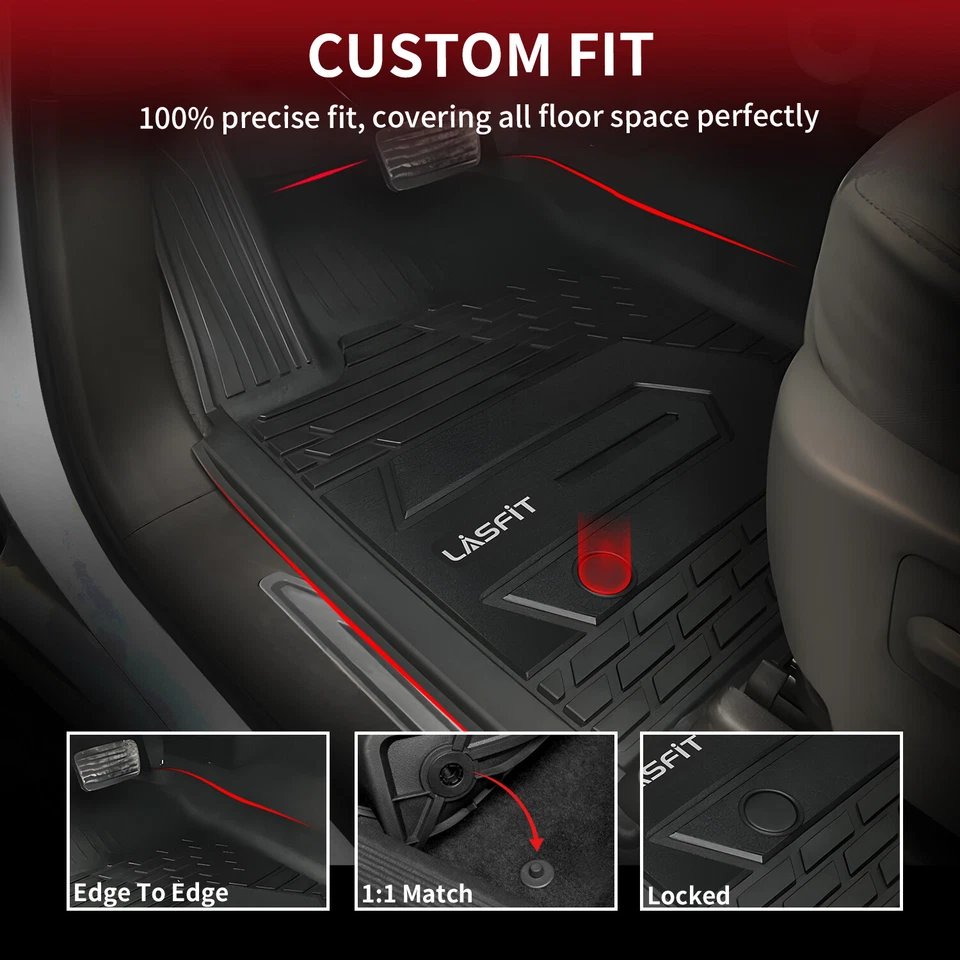 For Chevy Silverado GMC Sierra 2500HD/3500HD 2020-2026 Crew Cab Floor Mats TPE - Image 3 of 4