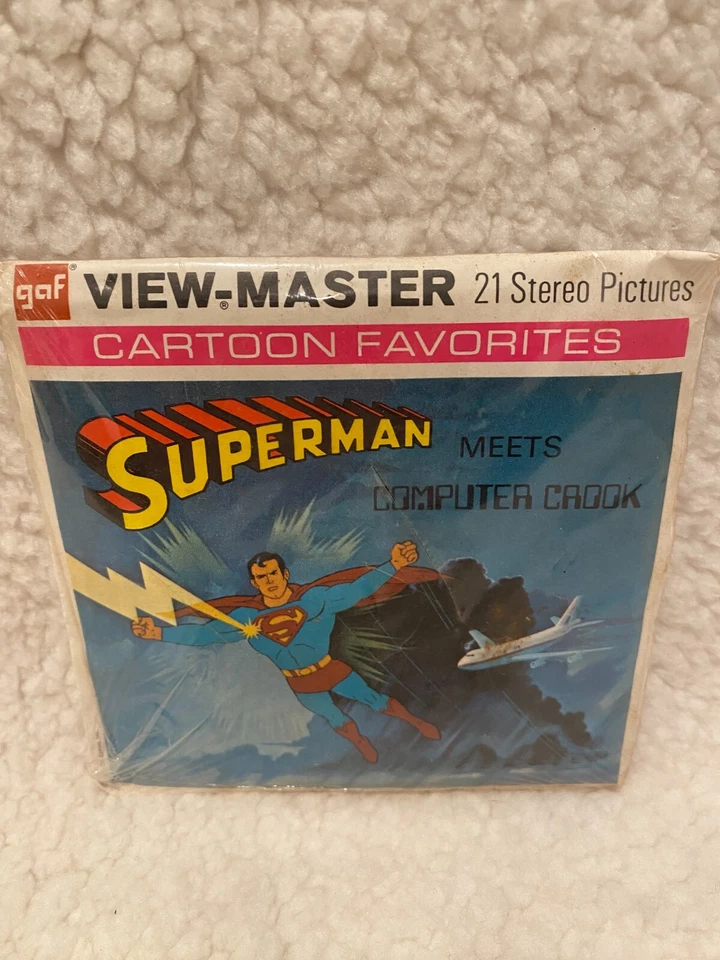 Carrete View Master de Colección Superman Meets Computer Crook Nuevo Folleto Incluido DC Comic Foto 4 de 4