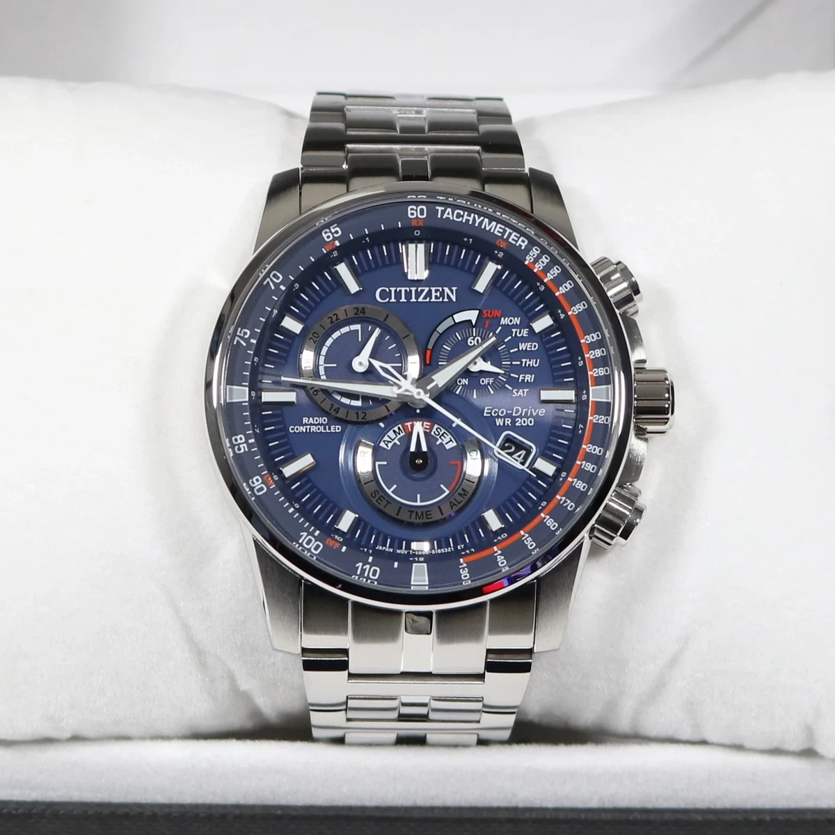 Citizen Eco-Drive PCAT Controlled Chronograph Blue Dial Watch  