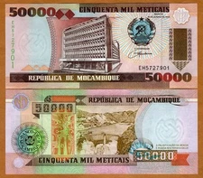 Mozambique,  50000 (50,000) meticais, 1993, P-138, UNC