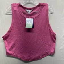 Women’s All In Motion Round Hem Cropped Ribbed Tank Pink XL