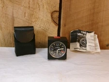 Vintage Small Cube Timex Travel Alarm Clock with Case