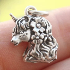 Unicorn Pendant Charm In 925 Sterling Silver Fairy Tale Fantasy Vintage Unique