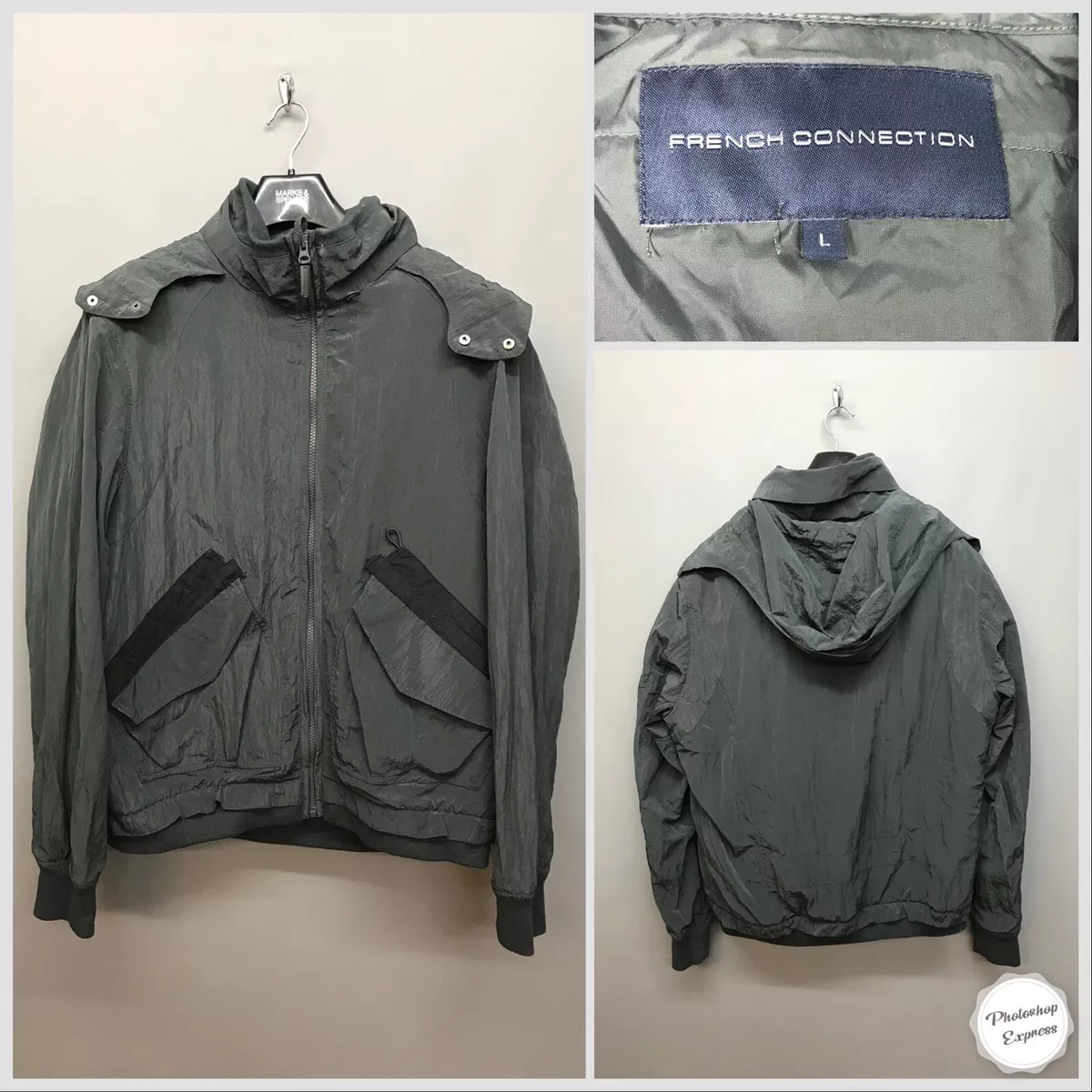 French connection water top resistant hooded jacket