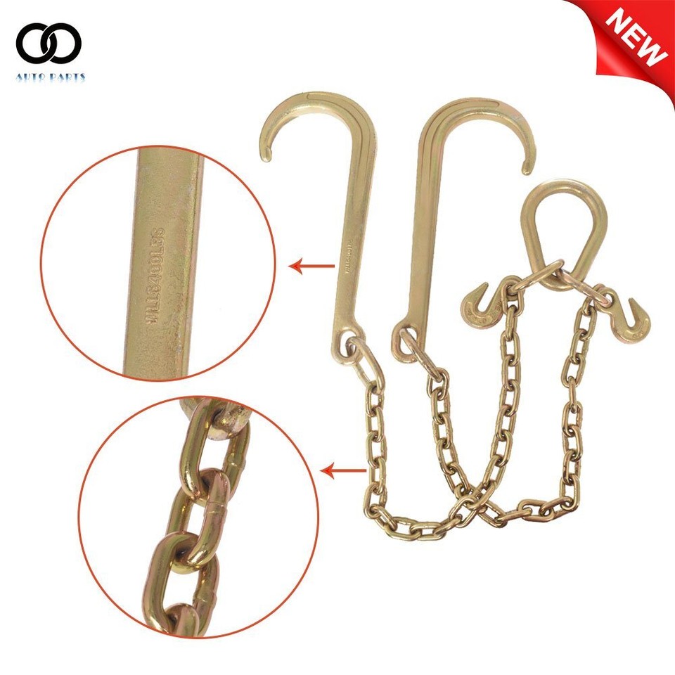 SENKEYFE G80 V Bridle Chain 5/16 In × 2 Ft Tow Chain With 8 In J Hooks And Grab - Foto 11