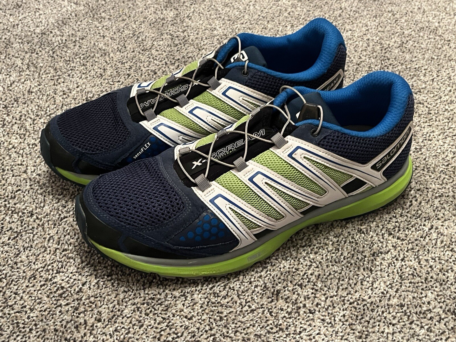 Scarpe da trail Salomon X Scream City da uomo taglia 10 5 Boa Cable verde blu