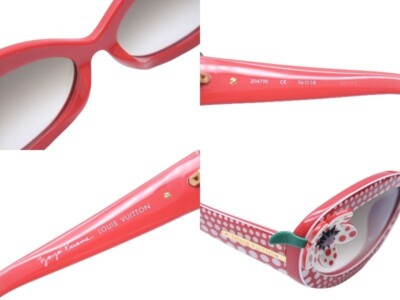 LOUIS VUITTON サングラス LOUIS VUITTON Sunglasses Yayoi Kusama Dot Pattern Red White Z0479E
