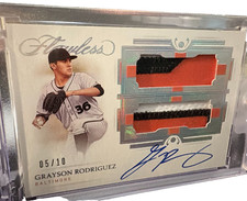 Grayson Rodriguez Panini Flawless - Dual Patch Auto Numbered 5 out of 10