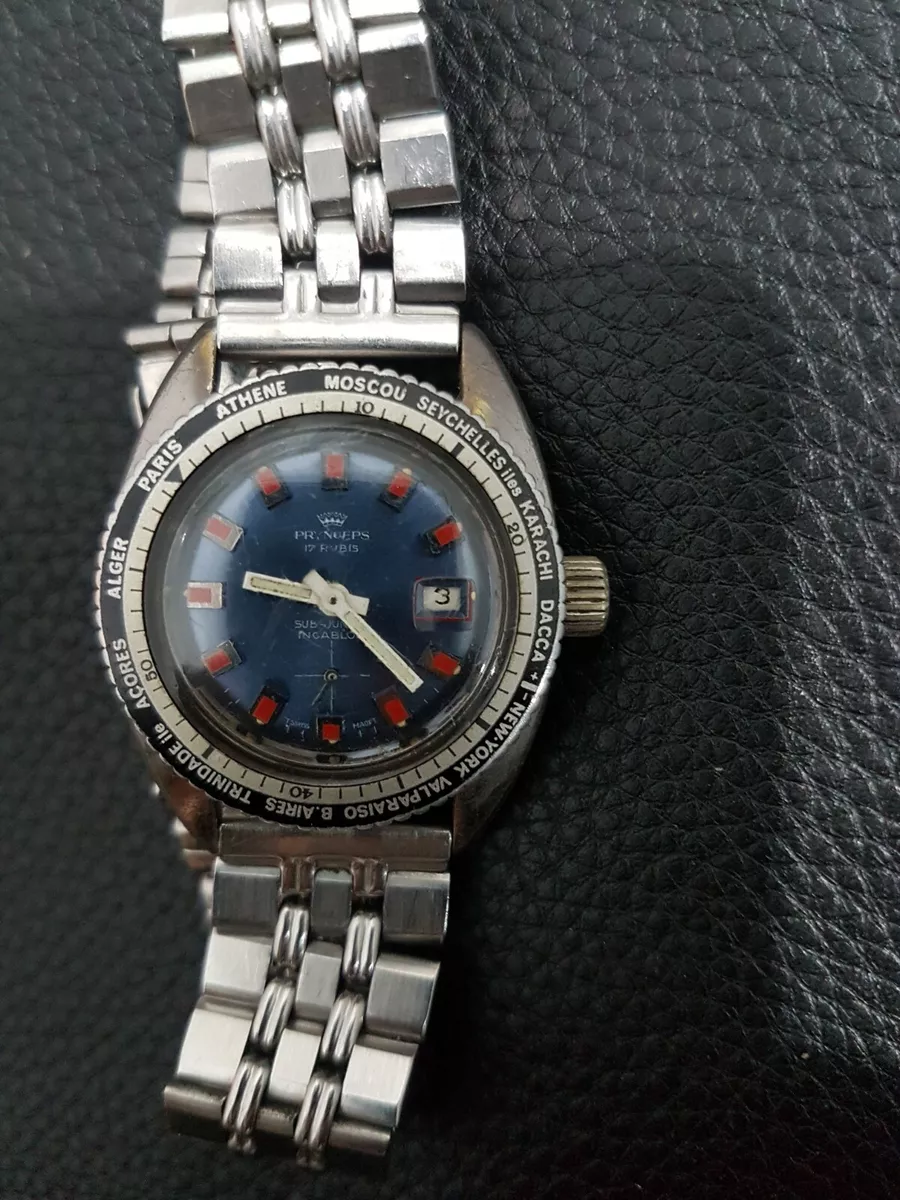 VINTAGE DIVER SUB JUNIOR MECHANICAL PRYNGEPS WRISTWATCH SWISS MADE