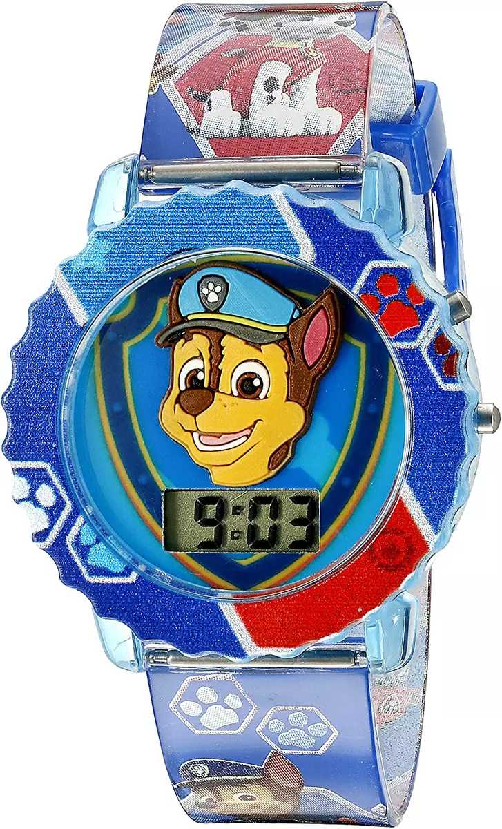 Reloj Digital Para Ninos Paw Patrol Con Caja Azul, Comoda Correa