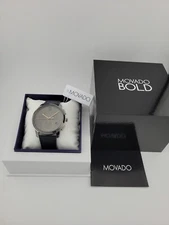 $650 MSRP | Movado Bold Thin Men's Grey Dial Chronograph Watch - 3600720 NEW