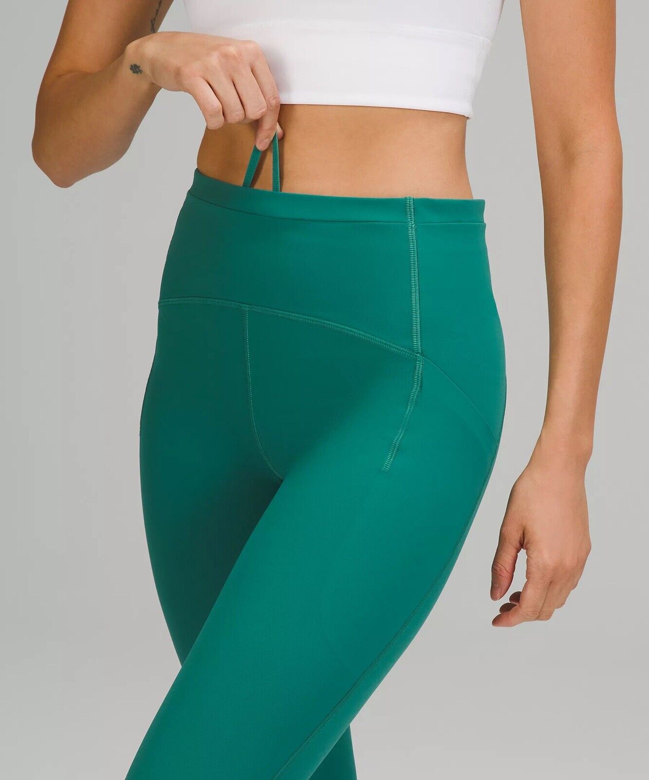 Lululemon Women’s Size 4 Teal Swift Speed Leggings Back Zip Pocket 27 In  Inseam