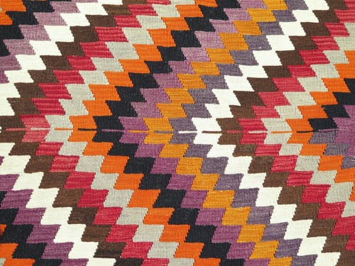 Vintage Turkish Kilim, Handmade Kelim, 6x8 Area Rug Wool Floor Rug 65X87" Carpet - Picture 6 of 12