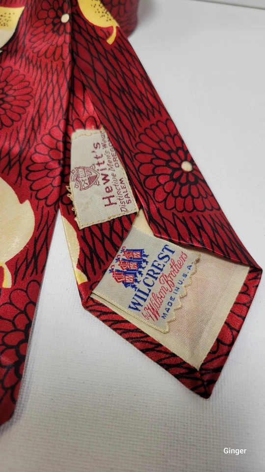 Wilcrest Wilson Brothers, ropa distintiva de Hewitt para hombre, corbata vintage de seda Foto 3 de 4