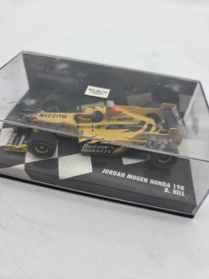 Minichamps F1 Formel 1 Jordan Mugen Honda 198 D. Hill im Maßstab 1:43 in Box - Bild 2 von 4