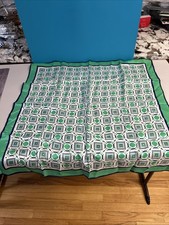 Vintage Geometric Square Scarf made in Japan 100 25  x25  Minty