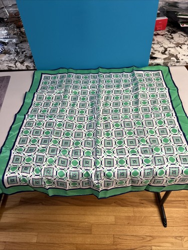 Vintage Geometric Square Scarf made in Japan 100% 25”x25” Minty