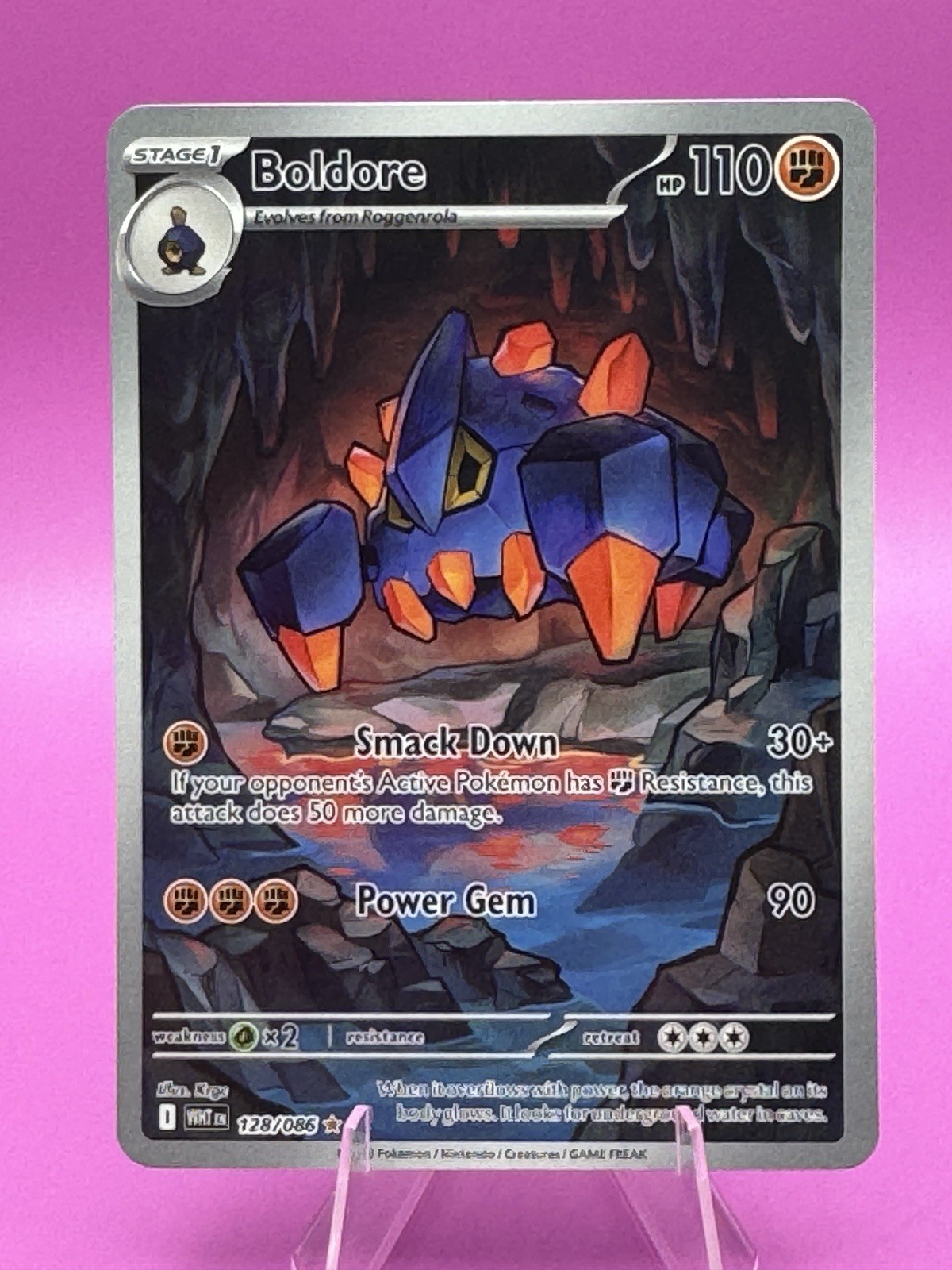 Pokémon TCG Boldore White Flare Illustration Rare Card 128/086 NM Condition