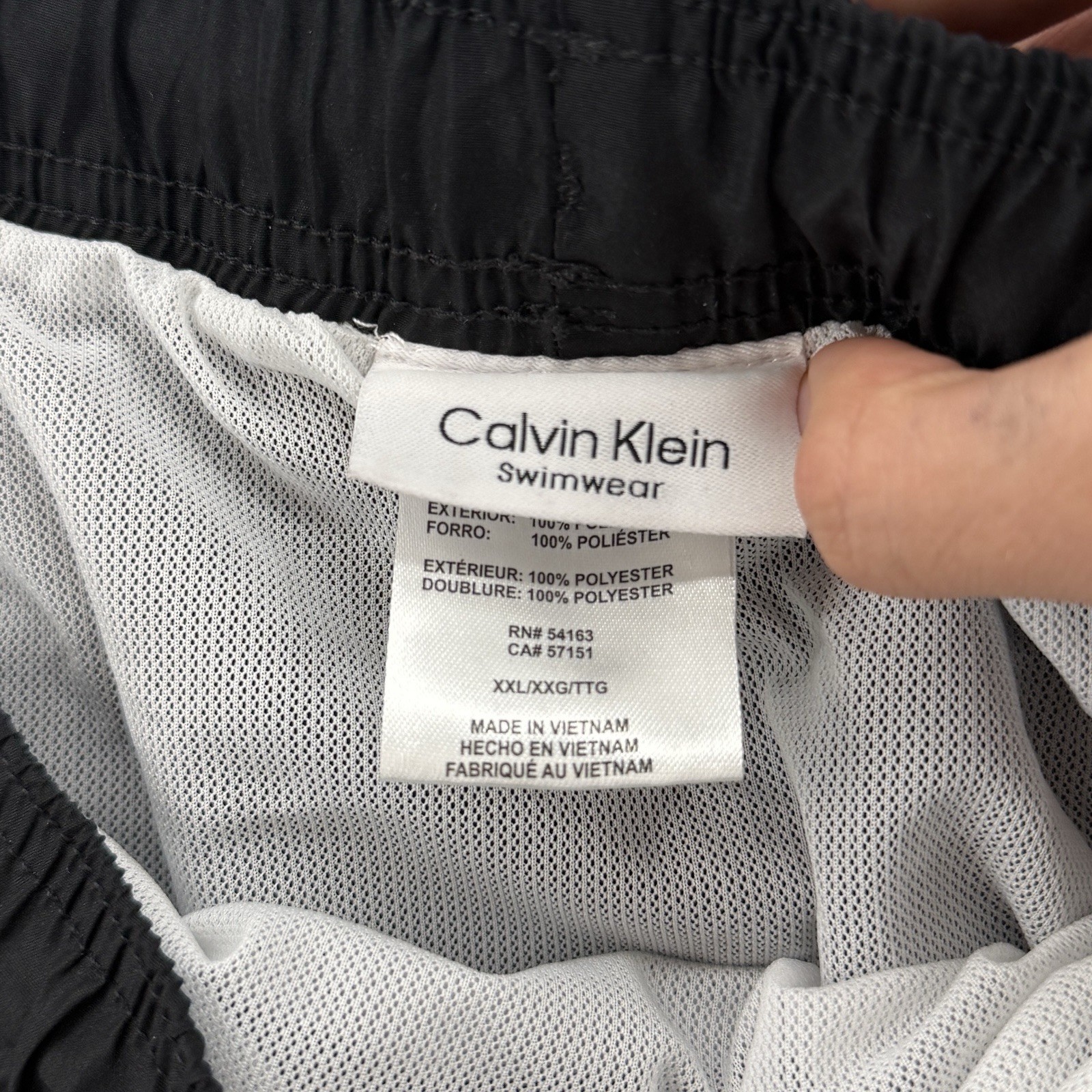 Calvin Klein Men's XXL Black Swim Trunks with Big Logo & Pockets image 7